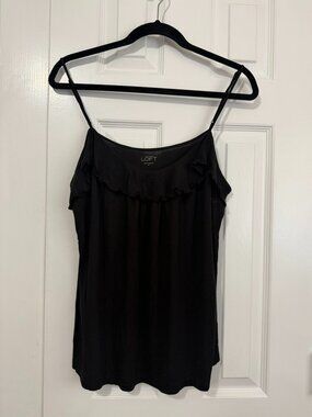 LOFT Ruffle Spaghetti Strap Tank Size L